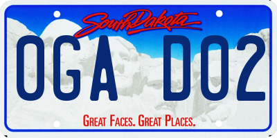 SD license plate 0GAD02