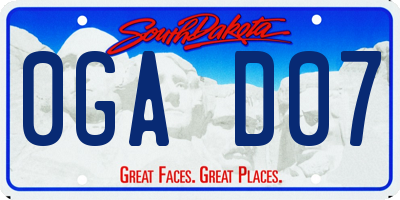 SD license plate 0GAD07
