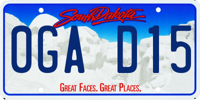 SD license plate 0GAD15