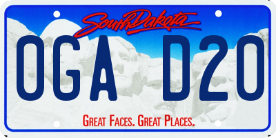 SD license plate 0GAD20