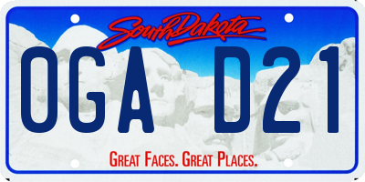 SD license plate 0GAD21
