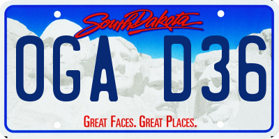 SD license plate 0GAD36