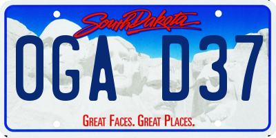SD license plate 0GAD37