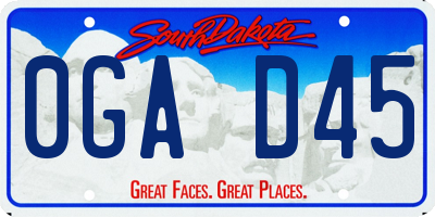SD license plate 0GAD45