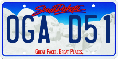 SD license plate 0GAD51