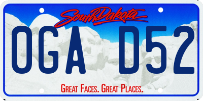 SD license plate 0GAD52