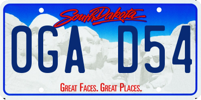 SD license plate 0GAD54
