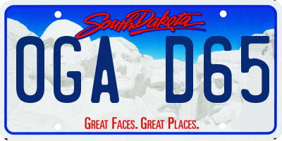 SD license plate 0GAD65