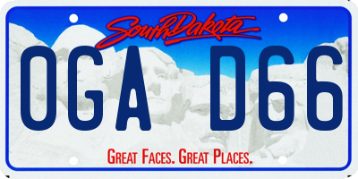 SD license plate 0GAD66