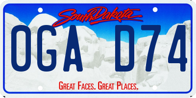 SD license plate 0GAD74