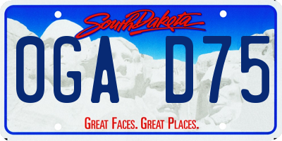 SD license plate 0GAD75