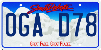 SD license plate 0GAD78