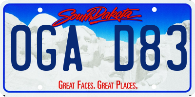 SD license plate 0GAD83