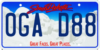 SD license plate 0GAD88