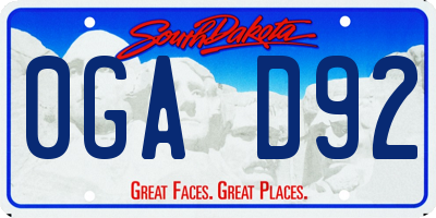SD license plate 0GAD92