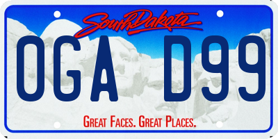 SD license plate 0GAD99