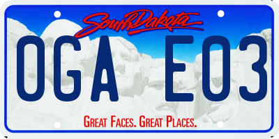 SD license plate 0GAE03