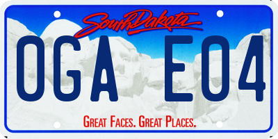 SD license plate 0GAE04