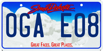 SD license plate 0GAE08