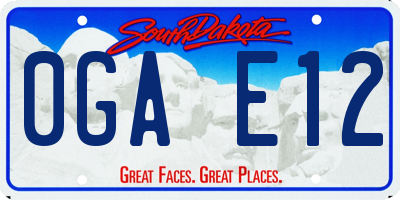 SD license plate 0GAE12