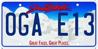 SD license plate 0GAE13
