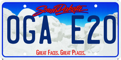 SD license plate 0GAE20