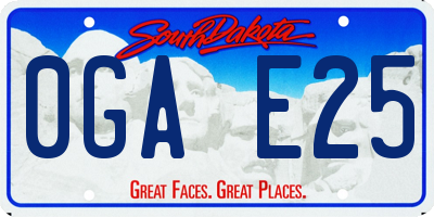 SD license plate 0GAE25