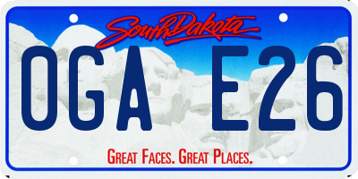 SD license plate 0GAE26