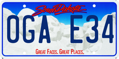 SD license plate 0GAE34