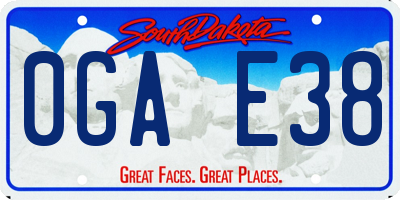 SD license plate 0GAE38