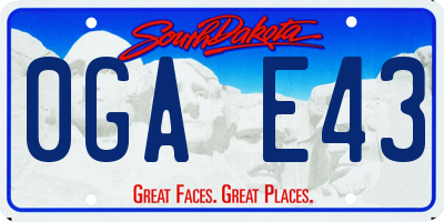 SD license plate 0GAE43