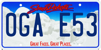 SD license plate 0GAE53