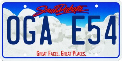 SD license plate 0GAE54