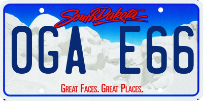 SD license plate 0GAE66