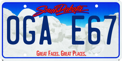 SD license plate 0GAE67