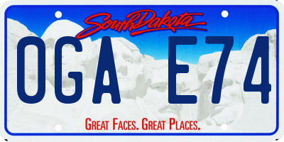 SD license plate 0GAE74