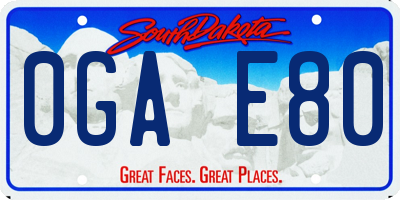 SD license plate 0GAE80