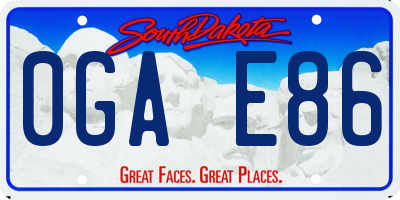 SD license plate 0GAE86