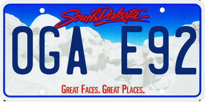 SD license plate 0GAE92