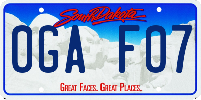 SD license plate 0GAF07