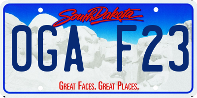 SD license plate 0GAF23