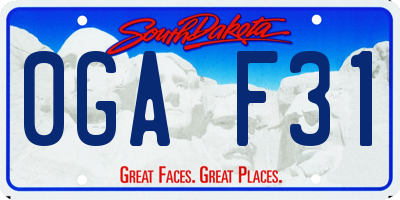 SD license plate 0GAF31