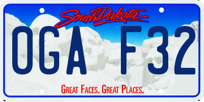 SD license plate 0GAF32