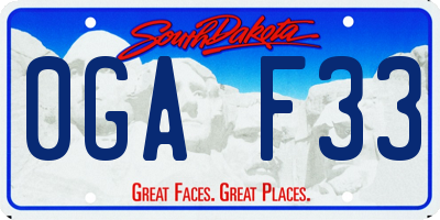 SD license plate 0GAF33