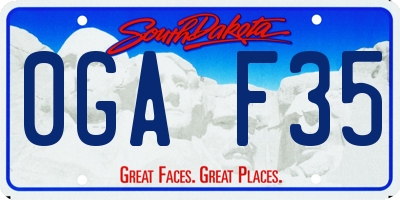 SD license plate 0GAF35