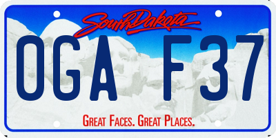 SD license plate 0GAF37
