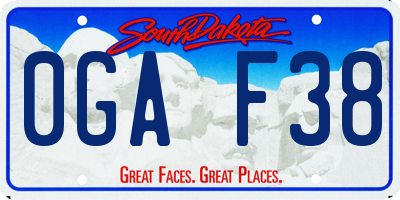 SD license plate 0GAF38