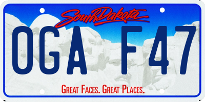 SD license plate 0GAF47