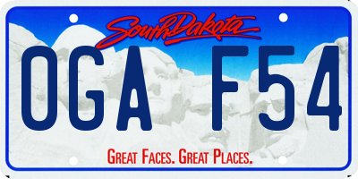 SD license plate 0GAF54