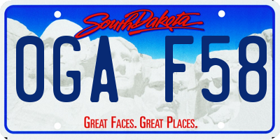 SD license plate 0GAF58